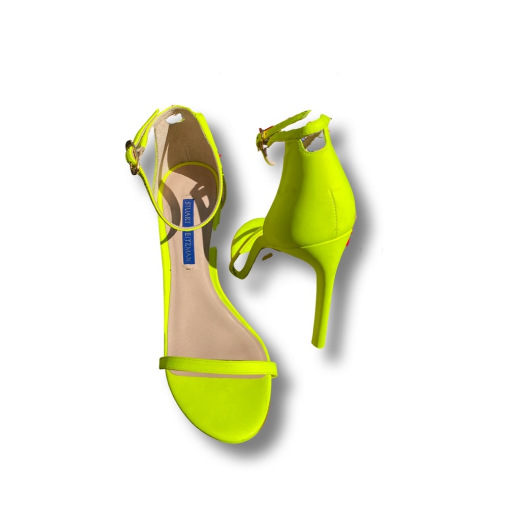 Stuart Weitzman neon yellow/green Strappy heels